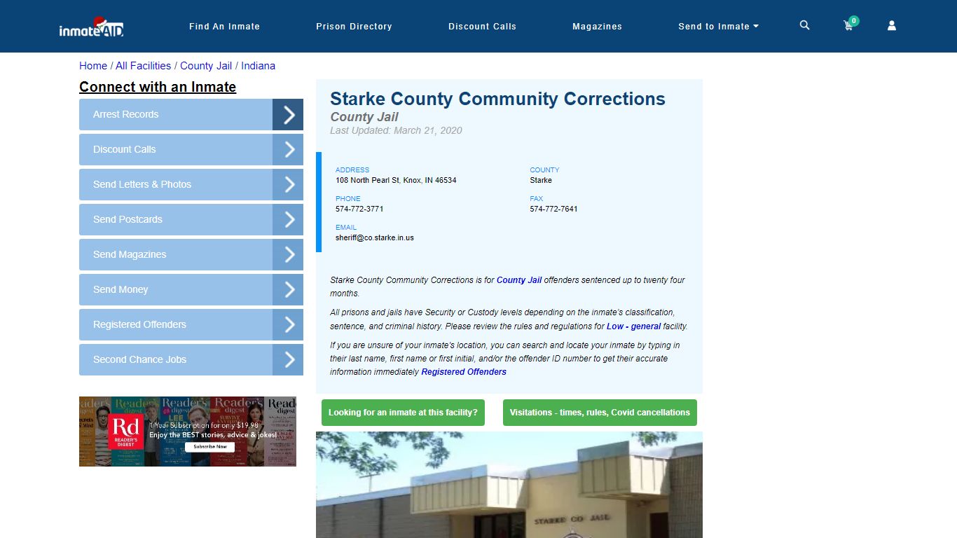 Starke County Community Corrections - Inmate Locator - Knox, IN